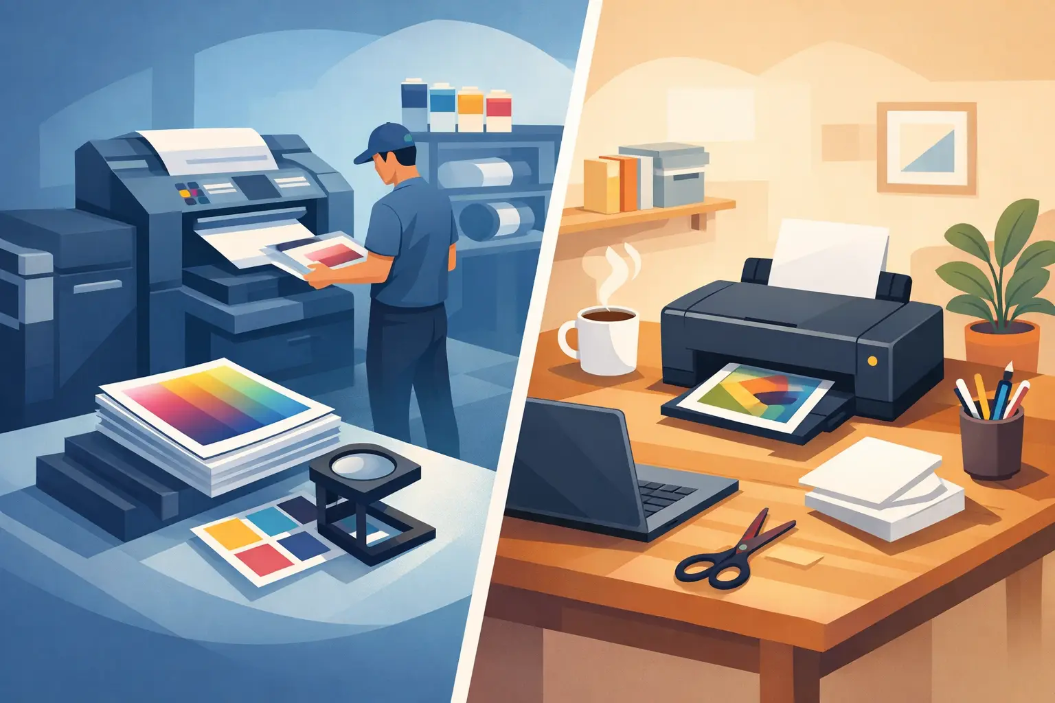 Print Shop Versus Home Printer: What Pays Off?